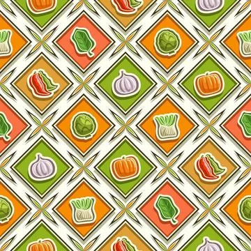 Vector Vegetable Seamless Pattern 스톡 일러스트