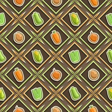 Vector Vegetable Seamless Pattern Stock Illustration