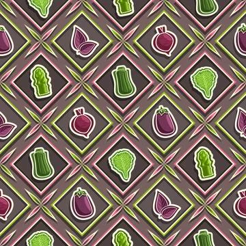 Vector Vegetable Seamless Pattern Stock Illustration