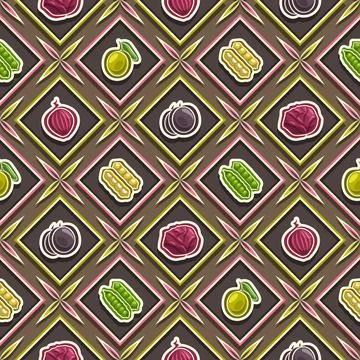 Vector Vegetable Seamless Pattern Stock Illustration