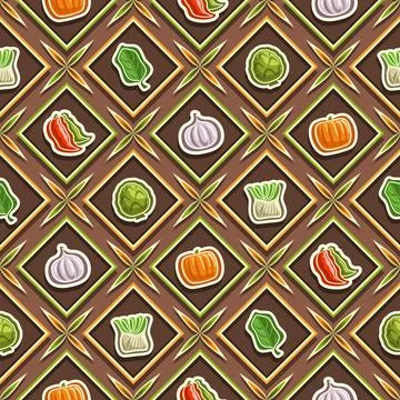 Vector Vegetable Seamless Pattern Stock Illustration