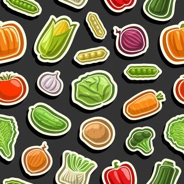 Vector Vegetable Seamless Pattern Stock Illustration