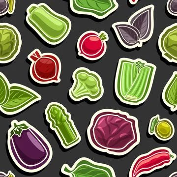 Vector Vegetable Seamless Pattern Stock Illustration