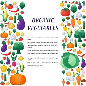 Vector Vegetables Background in Flat Style Stock-Illustration