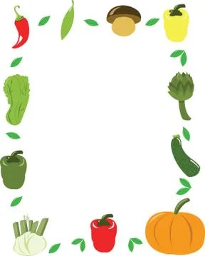 Vector Vegetables Frame Illustrazione stock