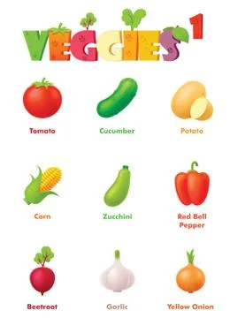 Vector vegetables icon set Stock Illustration