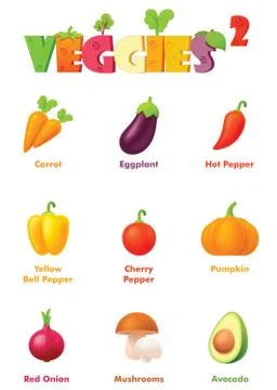 Vector vegetables icon set Stock Illustration