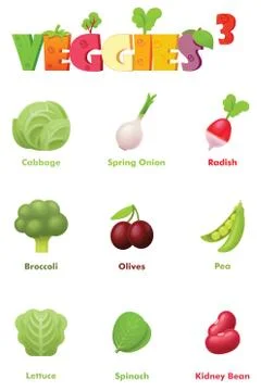 Vector vegetables icon set Stock Illustration