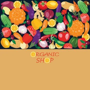 Vector vegetables pattern. Stock Illustration