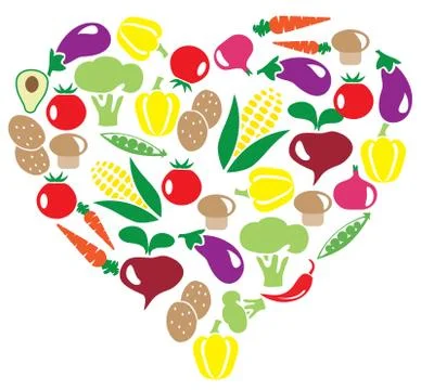 Vector veggies heart Stock-Illustration