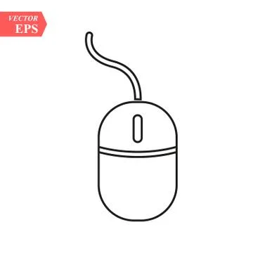 Vector version. computer mouse line icon. Eps 10 illustration. Easy to edit Illustrazione stock