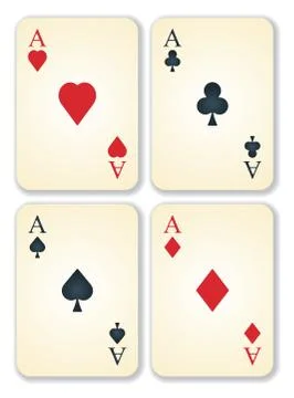 Vector version of old vintage aces cards Stock Illustration