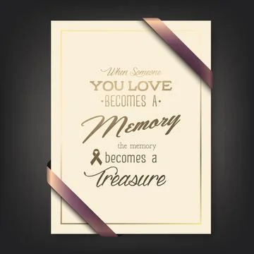 Vector Vertical A4 Funeral Card. When Someone You Love Becomes a Memory the Stock Illustration