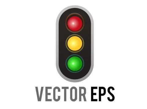 Vector vertical up and down road traffic caution light signal icon Stock Illustration