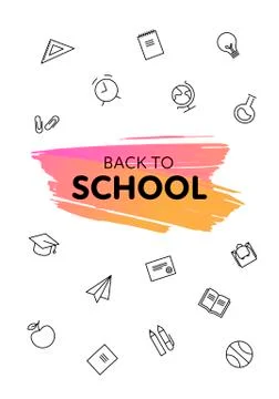 Vector vertical back to school modern banner. Stock Illustration