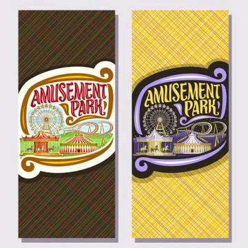 Vector vertical banners for Amusement Park Ilustração Stock