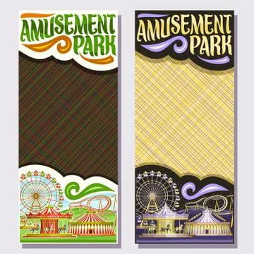 Vector vertical banners for Amusement Park Ilustração Stock