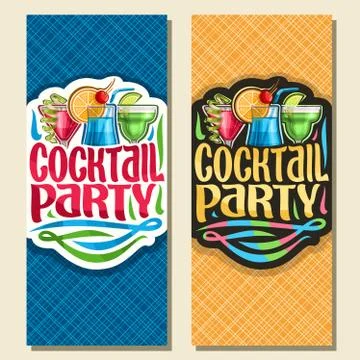 Vector vertical banners for Cocktail Party Stock Illustration