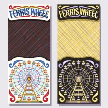 Vector vertical banners for Ferris Wheel Stock Illustration
