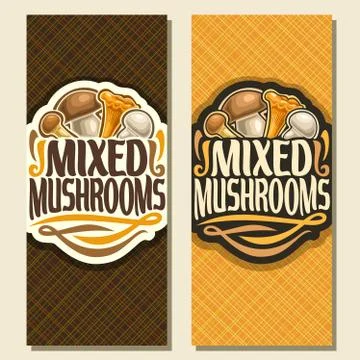 Vector vertical banners for Mushrooms Stock Illustration