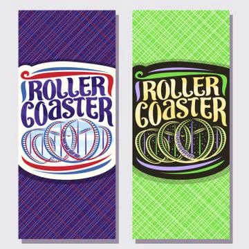 Vector vertical banners for Roller Coaster Stock Illustration