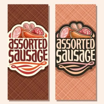 Vector vertical banners for Sausage Stock Illustration