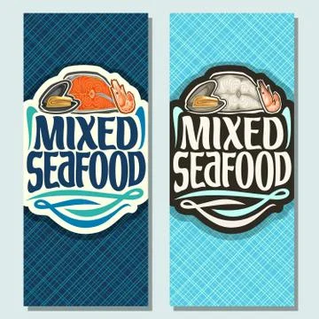 Vector vertical banners for Seafood イラスト素材