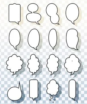 Vector Vertical Comic Balloons For Manga Webtoon And Chat Design Stock Illustration