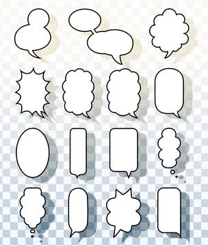 Vector Vertical Comic Speech And Thought Bubbles For UI And Stories Stock-Illustration