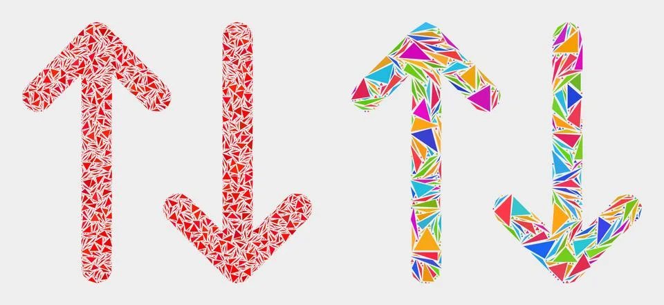 Vector Vertical Exchange Arrows Mosaic Icon of Triangle Items Stock Illustration