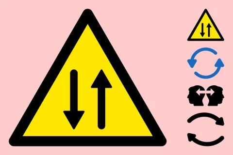 Vector Vertical Exchange Warning Triangle Sign Icon Illustrazione stock