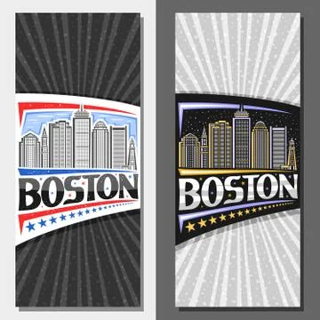 Vector vertical layouts for Boston Ilustración de archivo