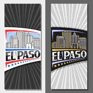 Vector vertical layouts for El Paso City Иллюстрация