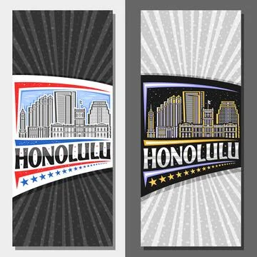 Vector vertical layouts for Honolulu Stock Illustration