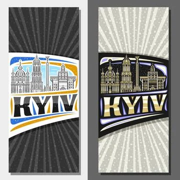 Vector vertical layouts for Kyiv Stock Illustration