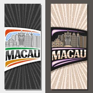 Vector vertical layouts for Macau Stock Illustration