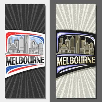 Vector vertical layouts for Melbourne Иллюстрация