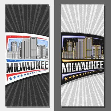 Vector vertical layouts for Milwaukee Illustrazione stock