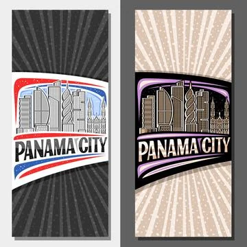 Vector vertical layouts for Panama City 库存插图