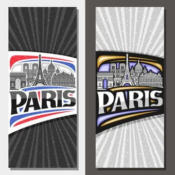 Vector vertical layouts for Paris Stock Illustration