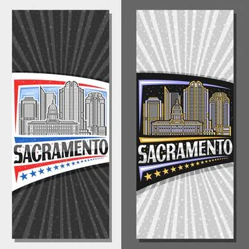 Vector vertical layouts for Sacramento Stock Illustration