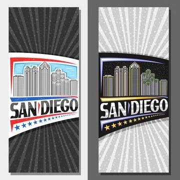 Vector vertical layouts for San Diego Stock Illustration