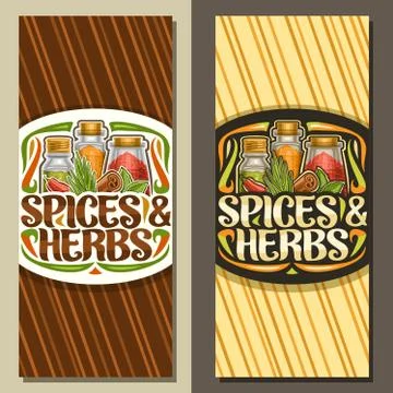 Vector vertical layouts for Spices and Herbs Stock Illustration