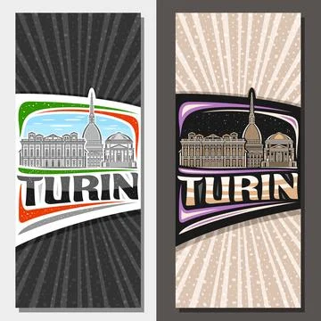 Vector vertical layouts for Turin 스톡 일러스트