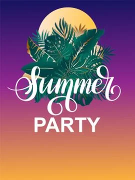 Vector vertical  poster Summer party with copy space for your text. Stock-Illustration
