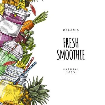 Vector vertical seamless border with a place for text and with fruit and Stock Illustration