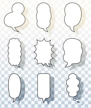 Vector Vertical Speech Bubbles For Comics And Creative Design Stock Illustration