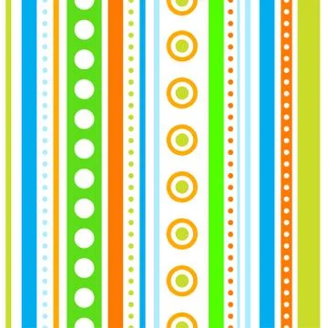 Vector vertical stripes and circles seamless Stock Illustration