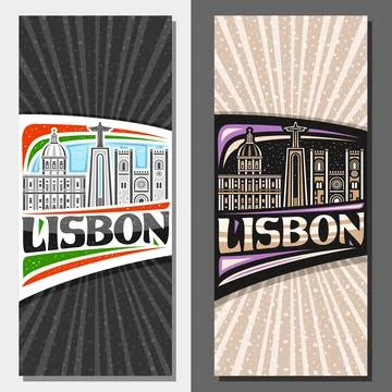 Vector vertical templates for Lisbon Stock Illustration