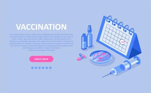 Vector of vials, syringe and calendar Stock Illustration